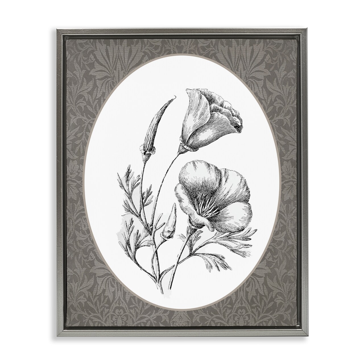 Stupell Industries Vintage Tulips in Bloom Floating Frame By Lettered and Lined